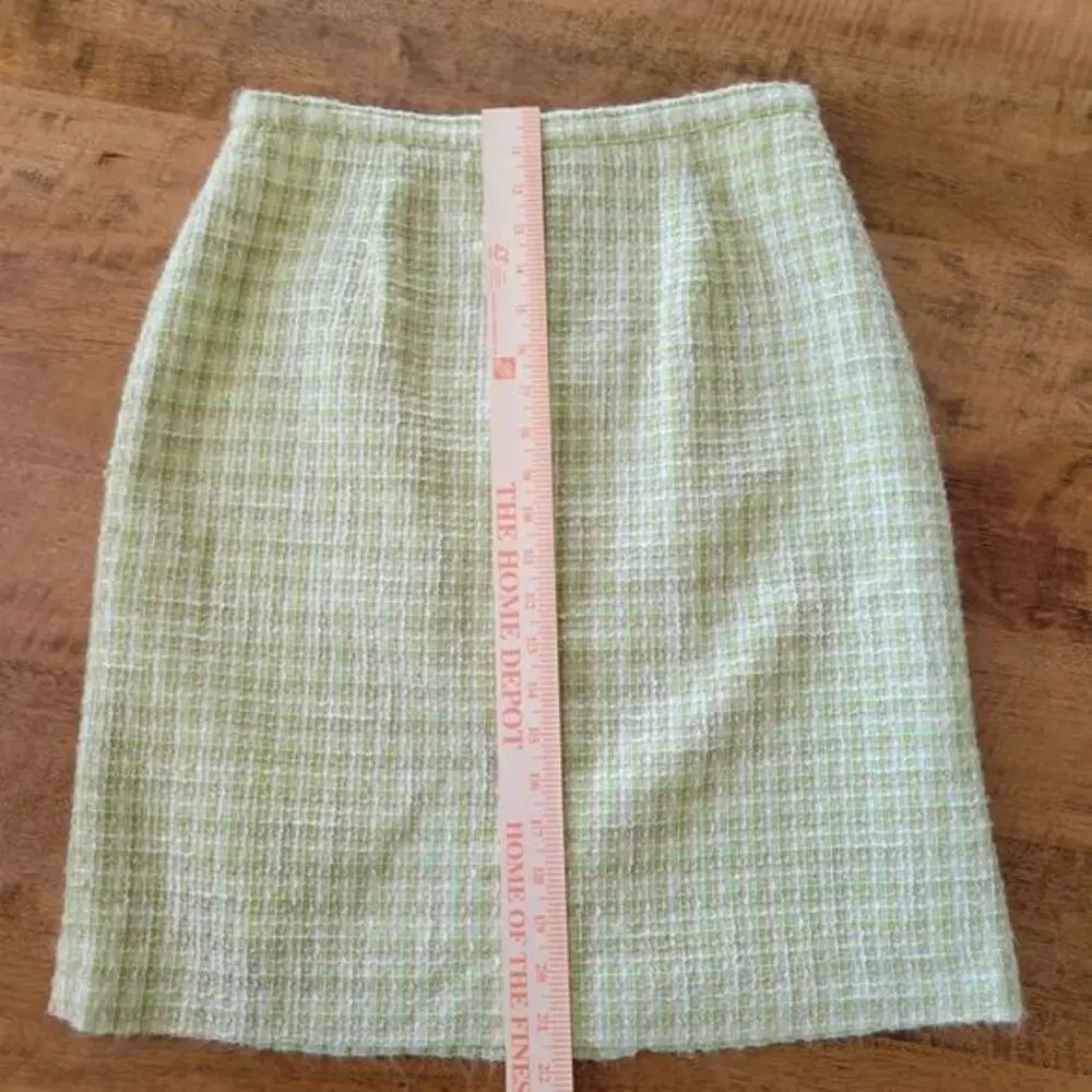 Karen Scott‎ Tweed Skirt Womens Sz 10 Boucle Green Lime